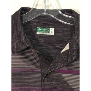 Ben Hogan Performance Gray & Purple Polo Shirt Large